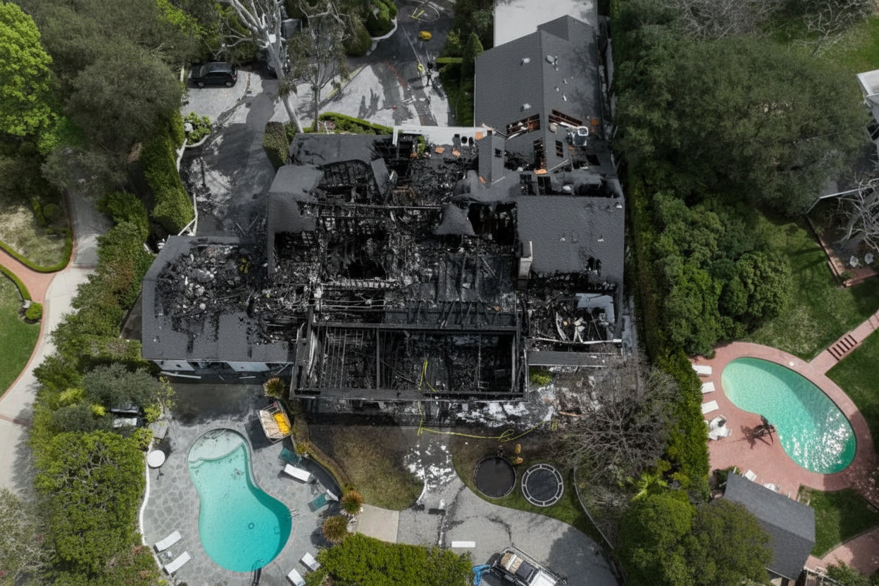House fire with 2 pools