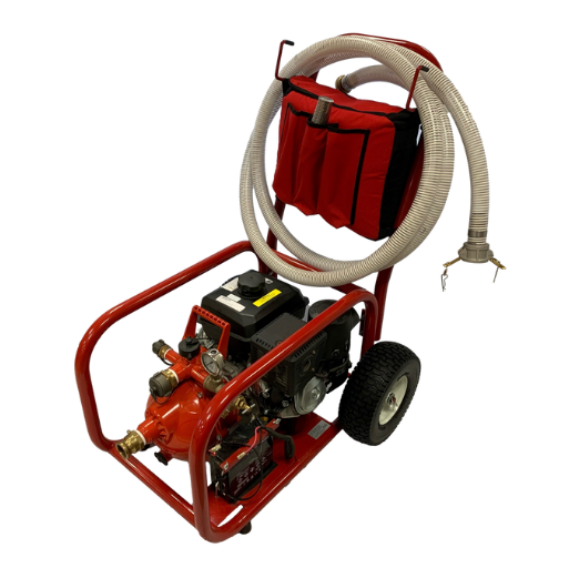 14hp Home Firefighting Cart System 100' of 1.5" Hose 90 gpm Aluminum Pistol Grip Nozzle Electric Starter